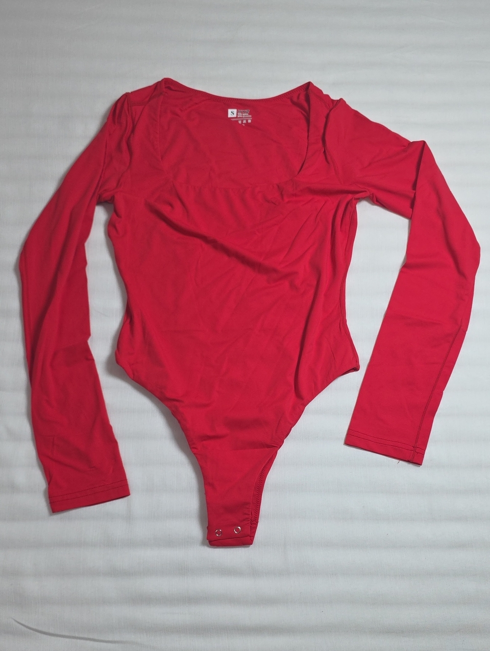 0772 HYZ Red Scoop Neck Bodysuit; Small